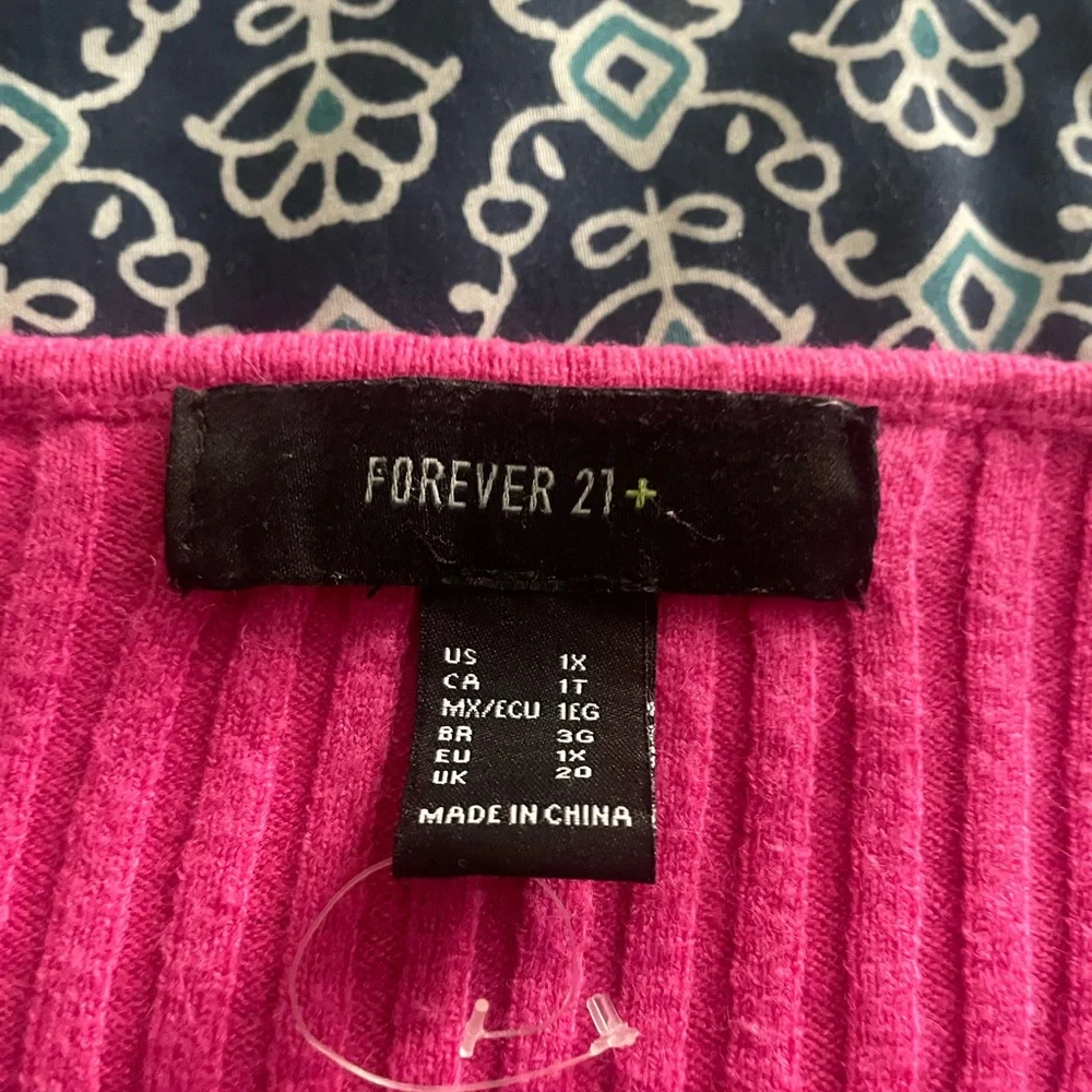 Pink Ribbed Knit Sweater Top - Picture 4 of 7